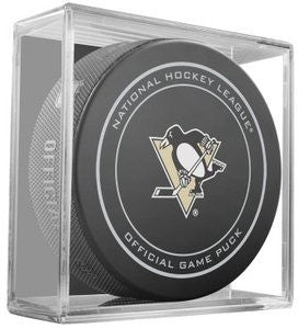 Pittsburgh Penguins Official Game Puck In Display Holder