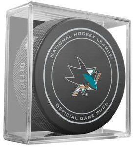 San Jose Sharks Official Game Puck In Display Holder