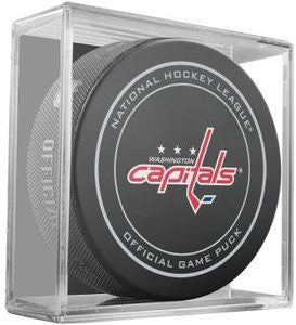 Washington Capitals Official Game Puck In Display Holder