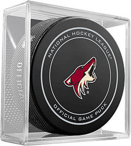 Arizona Coyotes Official Game Puck In Display Holder