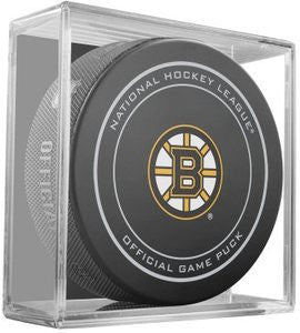 Boston Bruins Official Game Puck In Display Holder