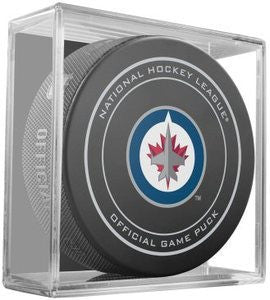 Winnipeg Jets Official Game Puck In Display Holder