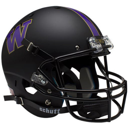 Washington Huskies Matte Black Schutt XP Replica Helmet - Alternate 1