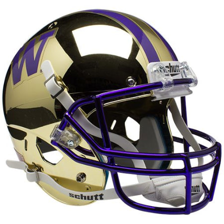 Washington Huskies Chrome Gold Schutt XP Replica Helmet - Alternate 2