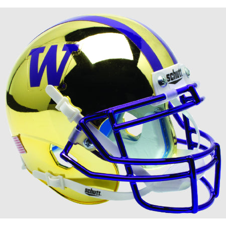 Washington Huskies Chrome Gold Schutt XP Mini Helmet - Alternate 2