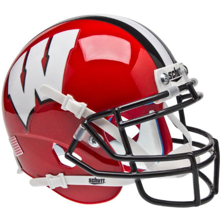 Wisconsin Badgers Red with Black Mask Schutt XP Mini Helmet - Alternate 2