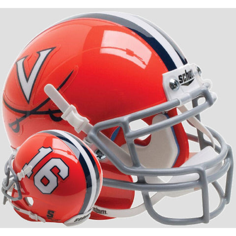 Virginia Cavaliers Orange 16 Schutt XP Mini Helmet - Alternate 5