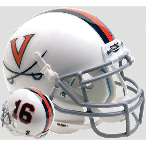 Virginia Cavaliers White 16 Schutt XP Mini Helmet - Alternate 6