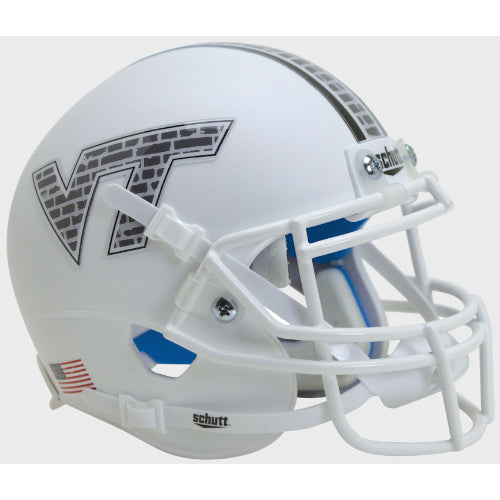 Virginia Tech Hokies White Hokie Stone Schutt XP Mini Helmet - Alternate 13