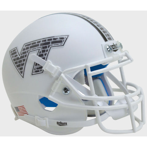 Virginia Tech Hokies White Hokie Stone Schutt XP Mini Helmet - Alternate 13
