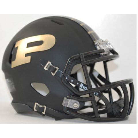 Purdue Boilermakers Riddell Speed Mini Helmet - Matte Black Alternate