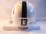 Nebraska Cornhuskers Riddell Speed Mini Helmet - 2013 White Alternate 4