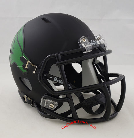 North Texas Mean Green Riddell Speed Mini Helmet - Matte Black